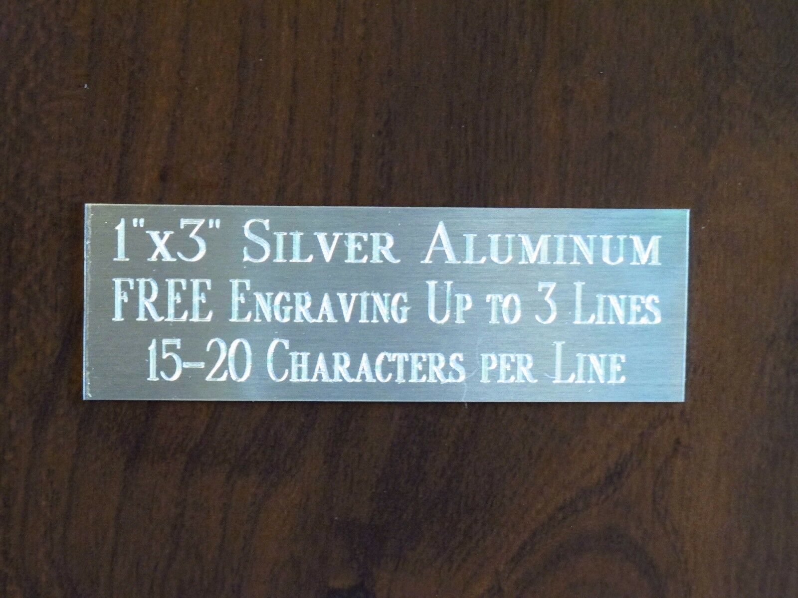 1"x3" Silver Name Plate Art-trophies-gift-taxidermy-flag Case Free Engraved