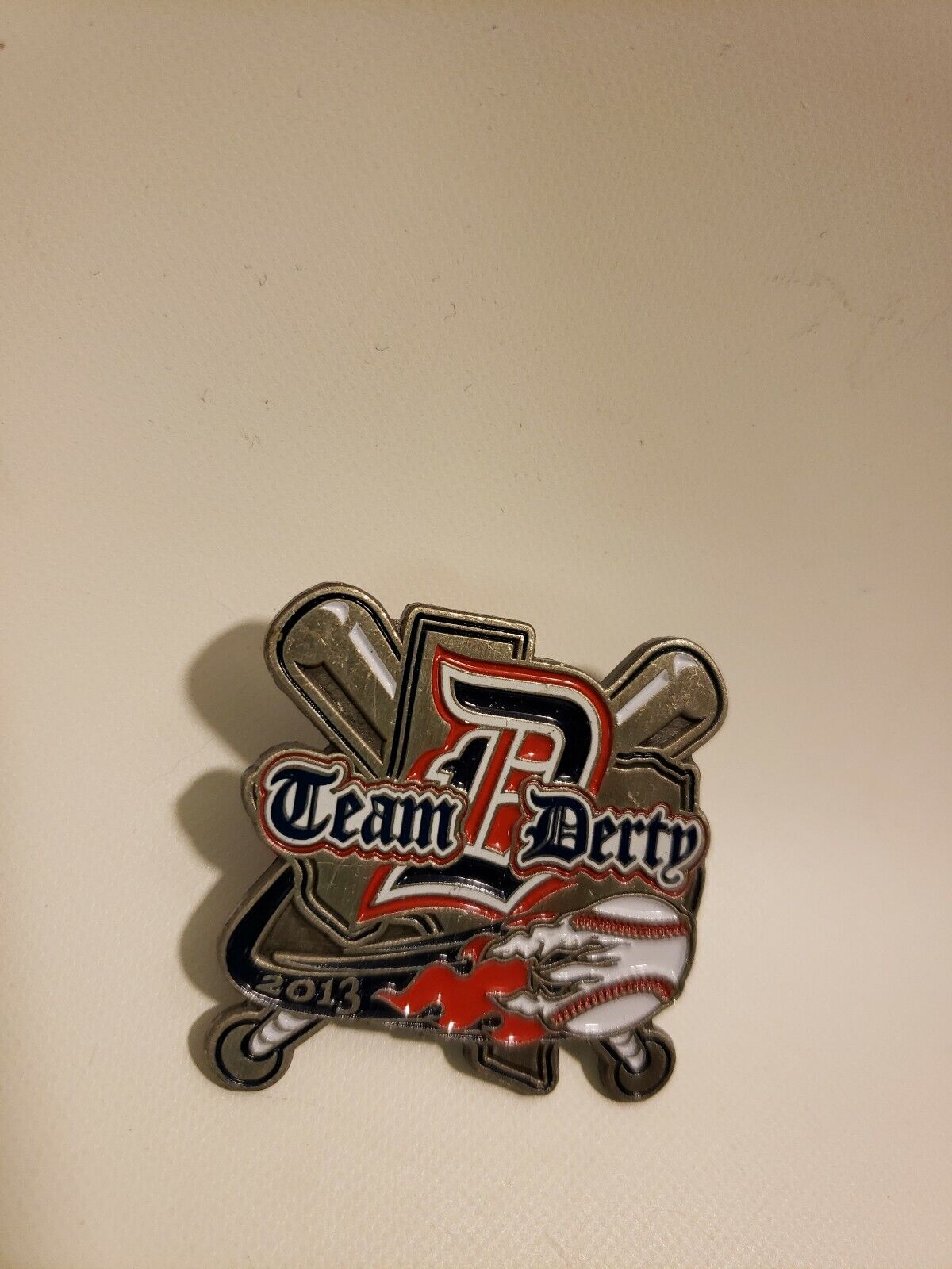 Team Derty Texas 2013 Baseball Sports Single Post Pin