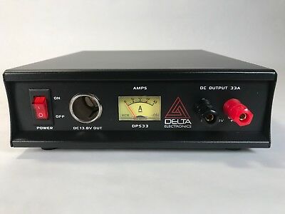Delta Dps33 33 Amp 12-13.8v Ac/dc Power Supply W/ Volt Amp Meter Ham Cb Radio