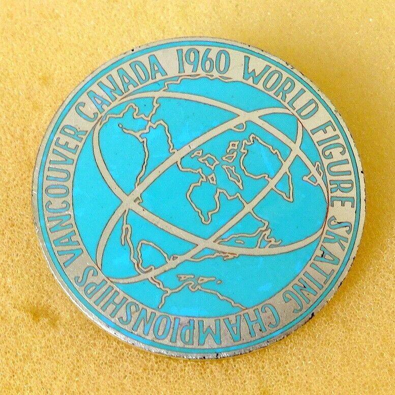 1960 Isu World Figure Skating Championships Pin Badge Vancouver Canada