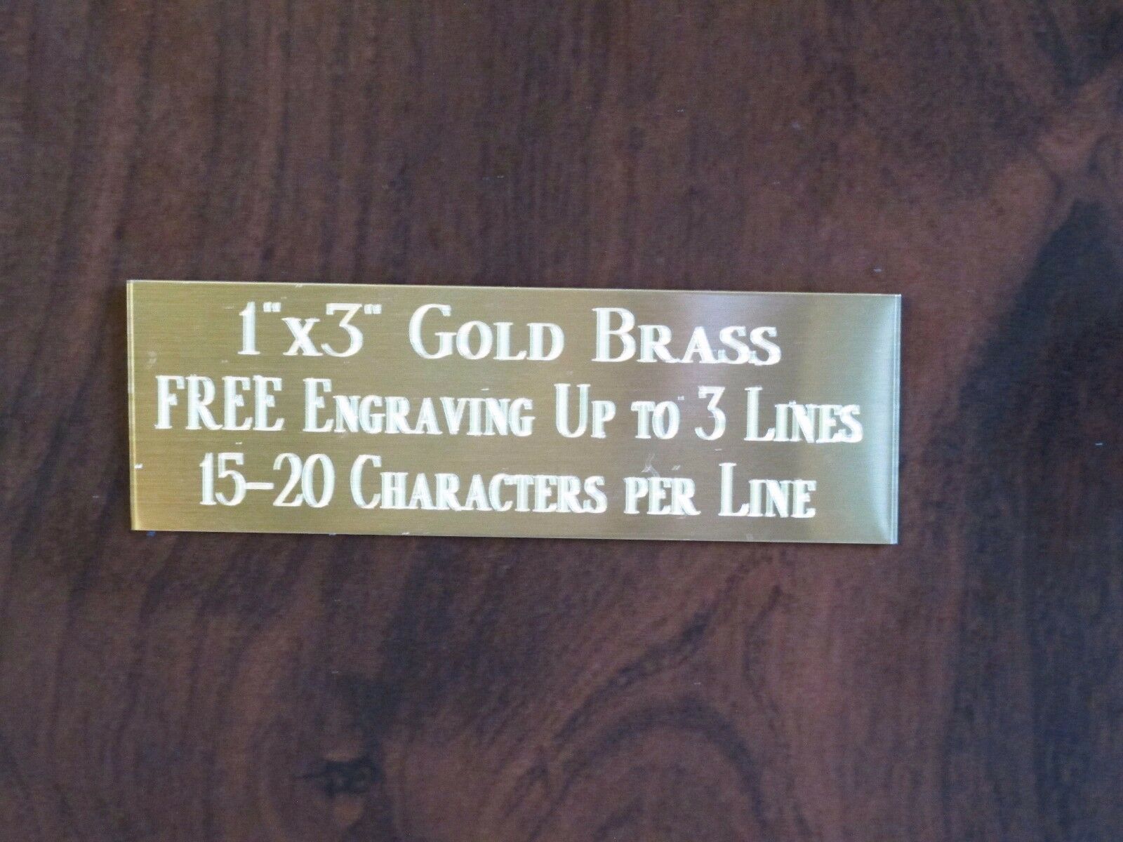1"x3" Gold Brass Name Plate Art-trophies-gift-taxidermy-flag Case Free Engrave