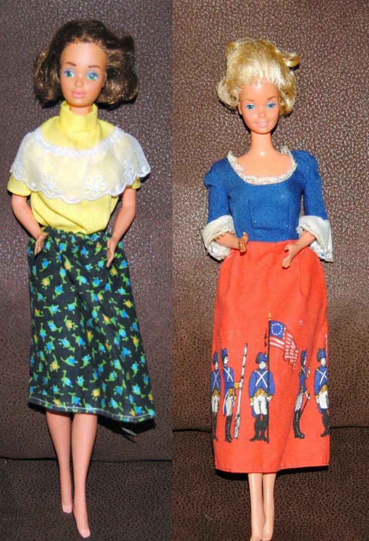 2 Barbie Dolls Vintage 1966 Phlippines Swivel Hips Bendy Legs