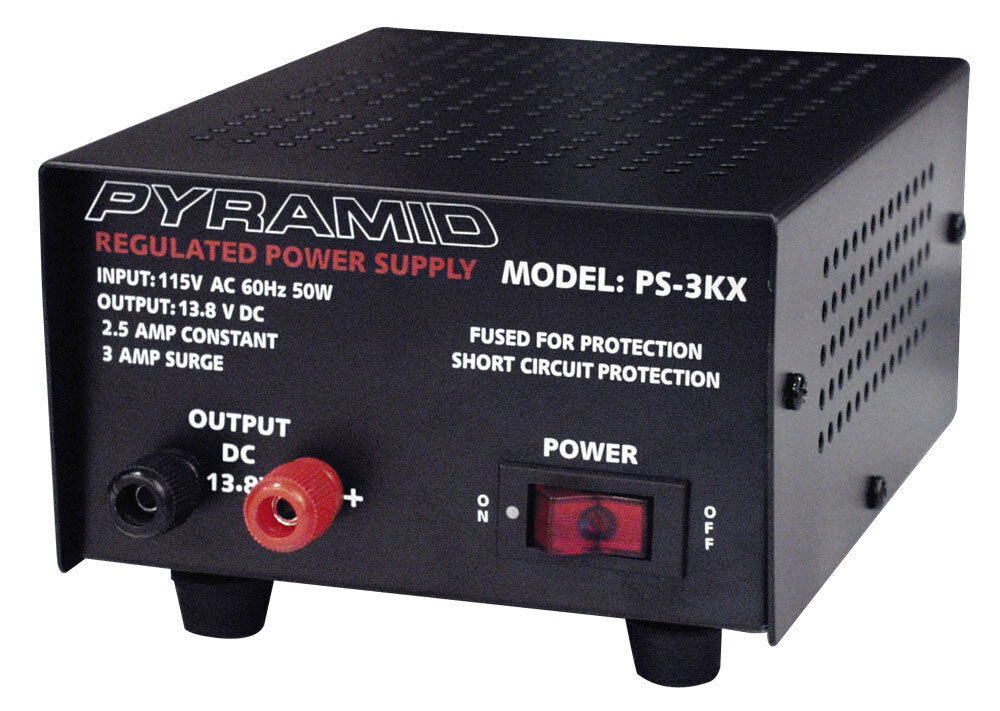 Pyramid Ps3kx 3-amp 12-volt Dc Power Supply For Phones Cb Ham Radio Scanners