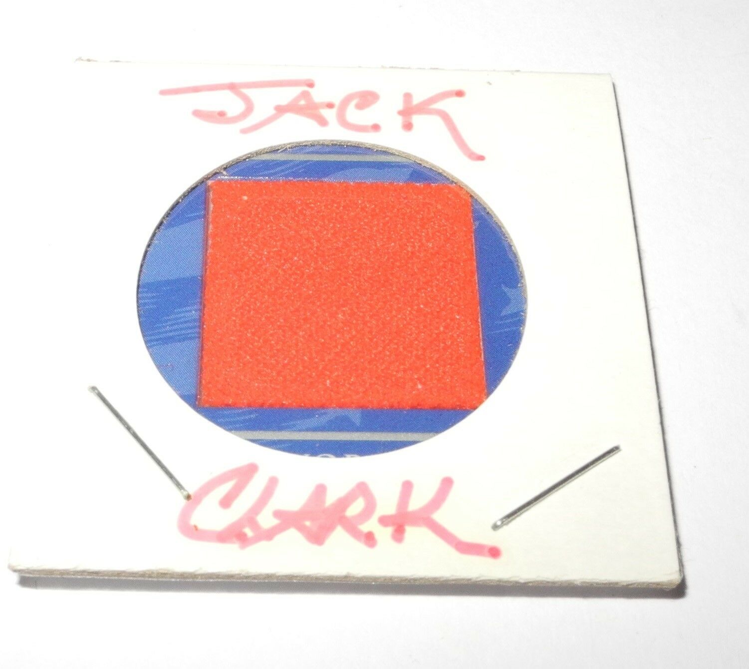 1980's Baseball Stadium Bat Tag Label Piece Pin Jack Clark San Francisco Giants