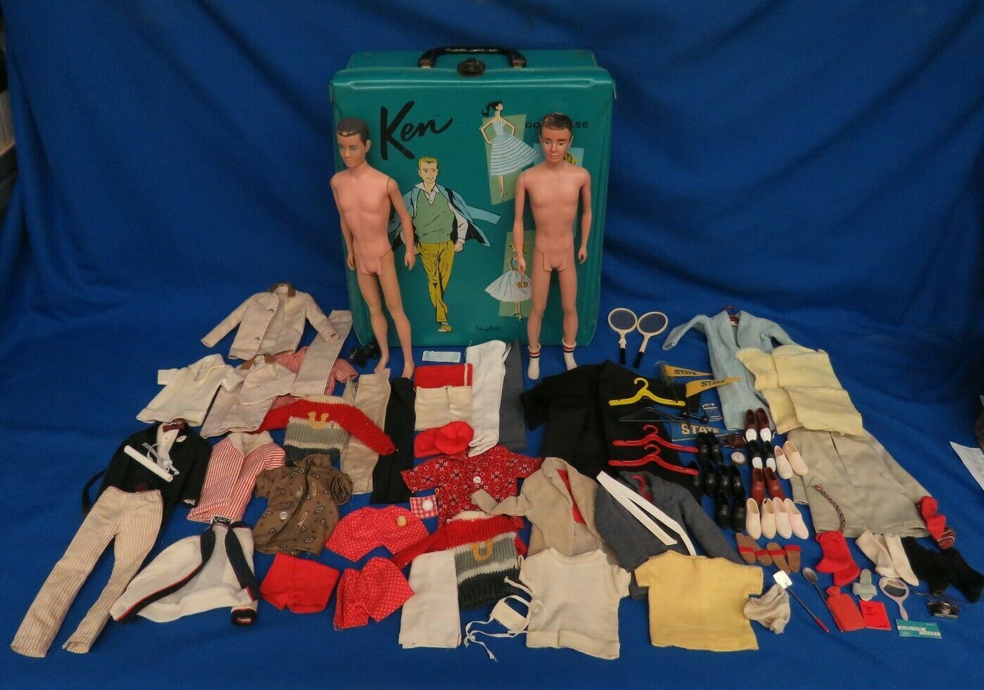 Vintage Estate Ken Barbie Doll Lot 2 Dolls, 8 Ken Outfits, ++